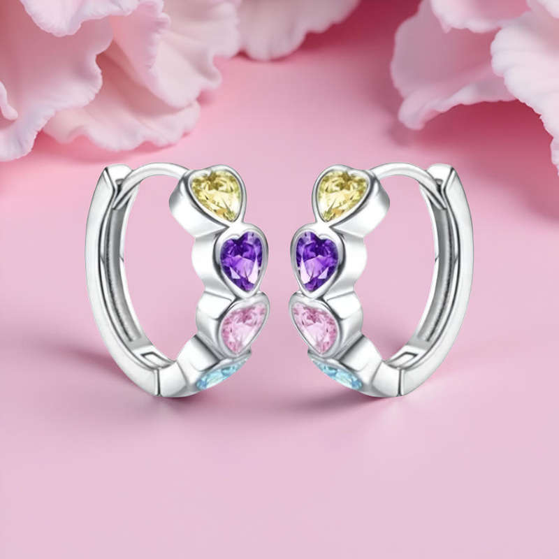 Heart Hoop Stainless Steel Earrings for Girls