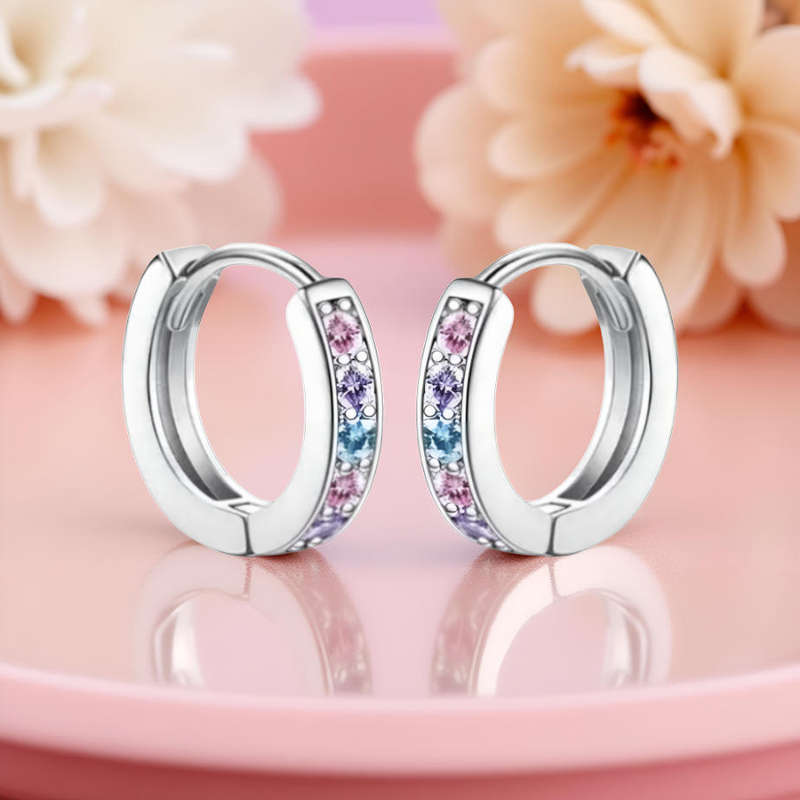 Three Color Hoop Stainless Steel Earrings for Girls