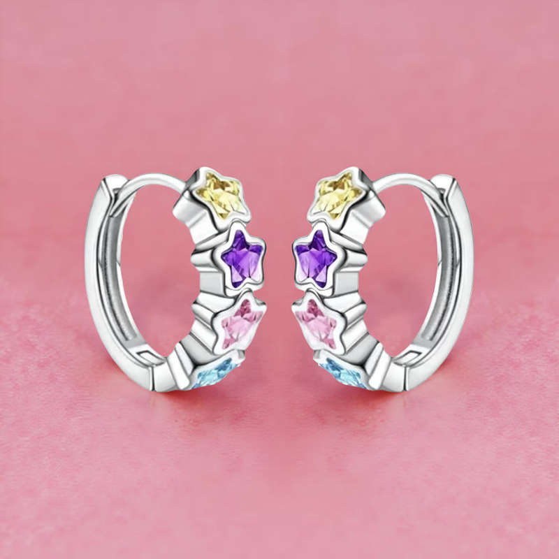 Star Hoop Stainless Steel Earrings for Girls