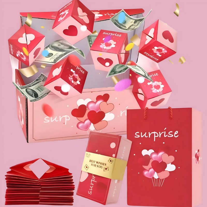 Pink & Red Surprise Explosion Gift Box