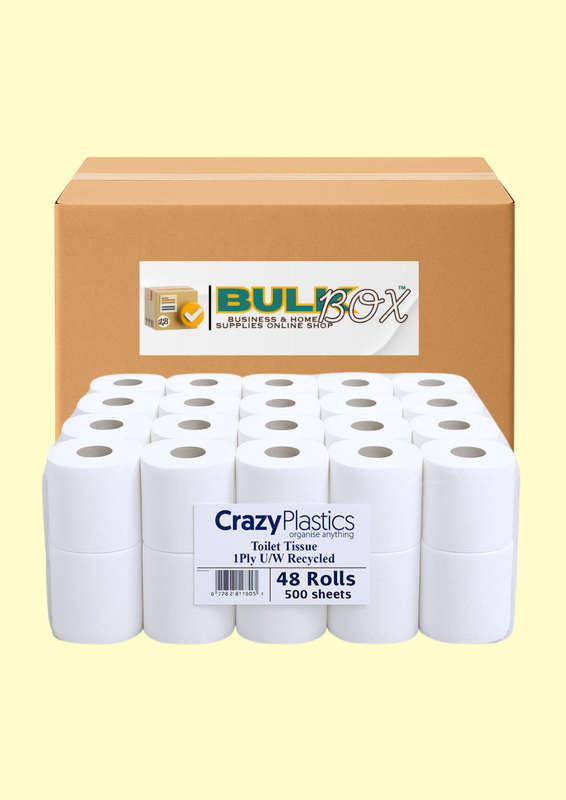 CrazyPlastics 1-Ply Toilet Paper (500 sheets, 48 rolls)