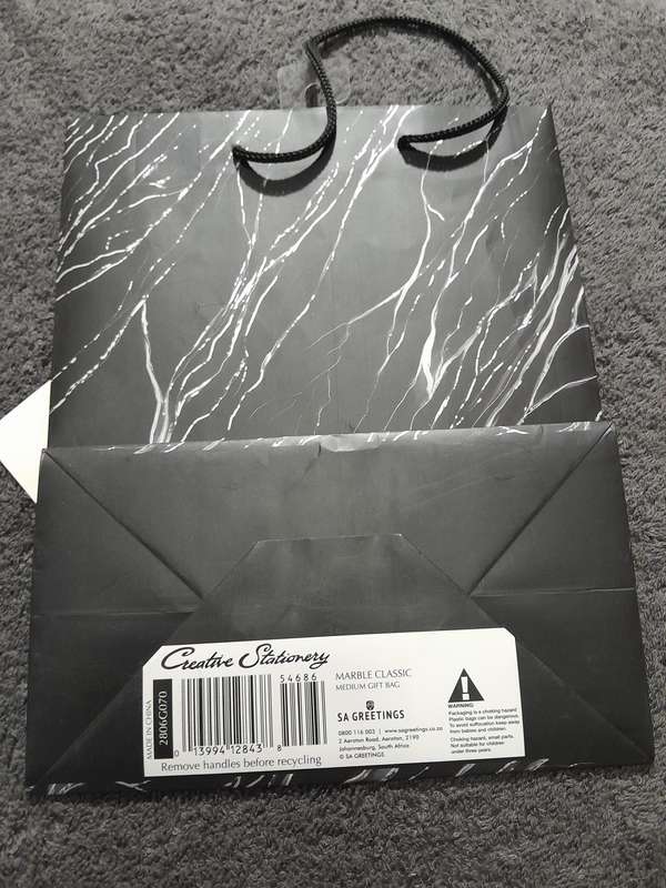Gift bag - Medium - Marble black and white