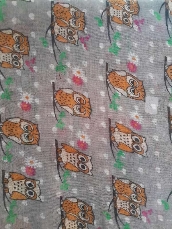 Ladies Scarf - Multicolour - Owl design print