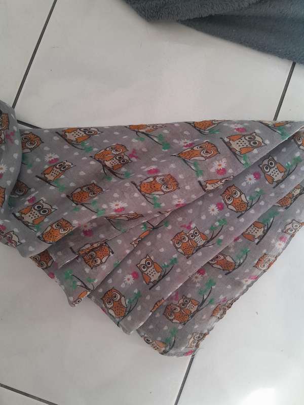 Ladies Scarf - Multicolour - Owl design print