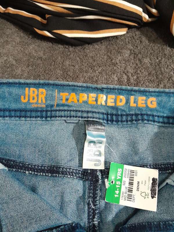 Jeans JBR denim - 13-14yrs - Mid Blue Tapered leg