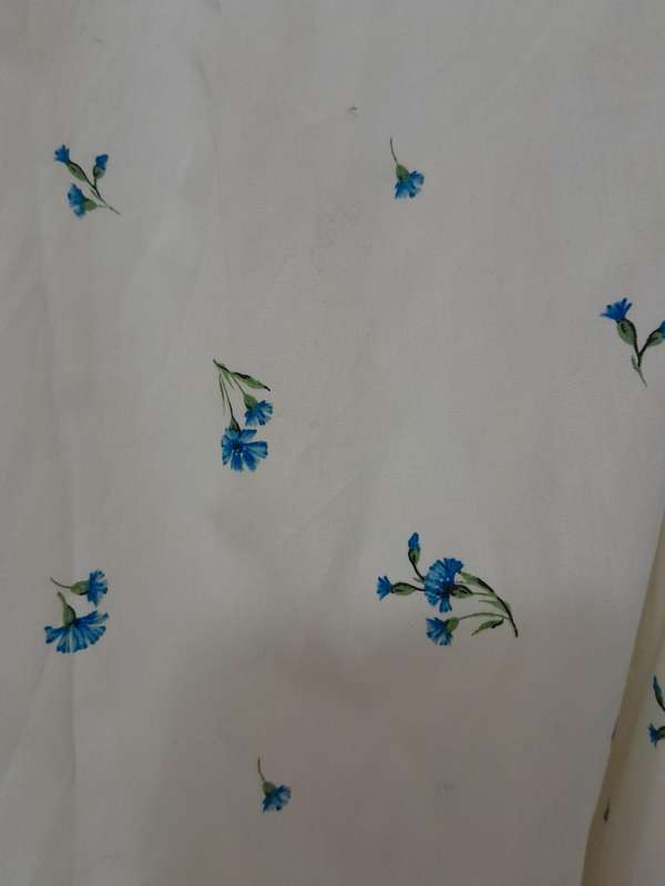 Summer cotton dress white with blue flowers. Large. New. H&M.