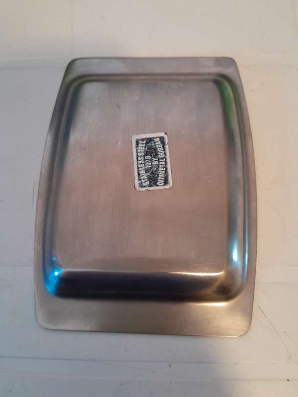 Citimetal Durban Stainless Steel Tray - 16x12cm - Vintage Kitchenware