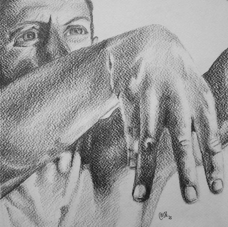 Body Art No. 2  Original Pencil Drawing by Celeste von Solms (25x25cm)