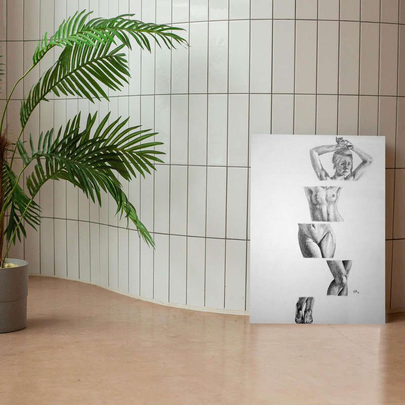 every-BODY No 2 | Original Figure Drawing | Modern Figure Art by Celeste von Solms