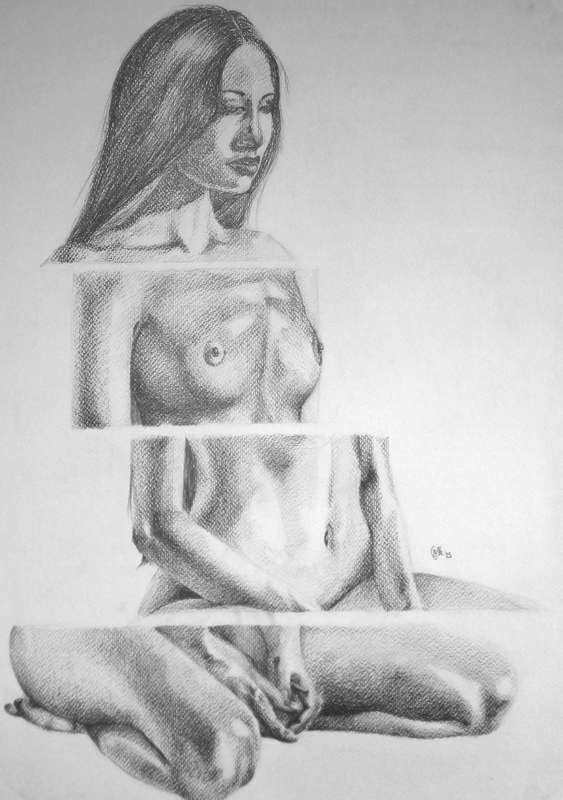 every-BODY No 6  A2 Pencil Drawing | Celebrate Body Positivity | Figure Art by Celeste von Solms