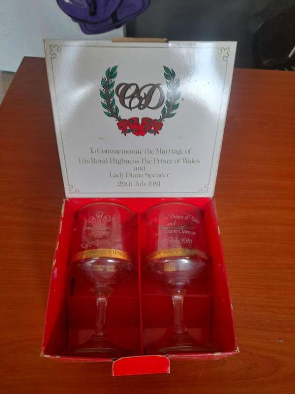 Two Royal Wedding Commemorative Goblets
