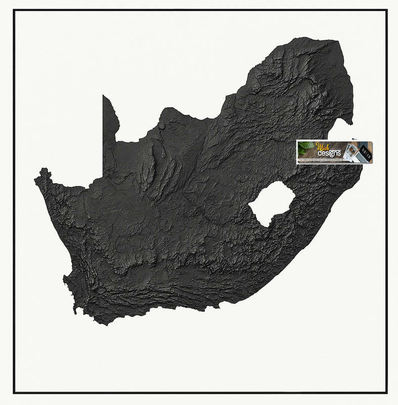 South Africa Relief Map Digital Download For Vinyl Decal Print for Vehicles