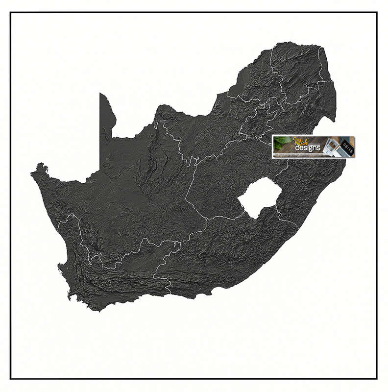 South Africa Relief Map Digital Download For Vinyl Decal Print for Vehicles