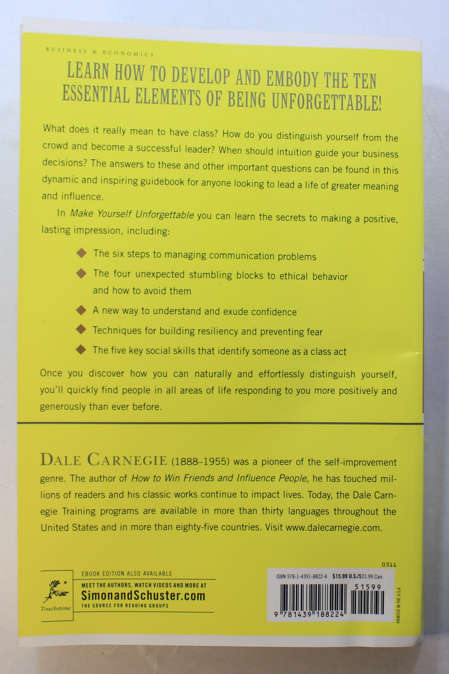 Make Yourself Unforgettable by Dale Carnegie Training Softcover Book