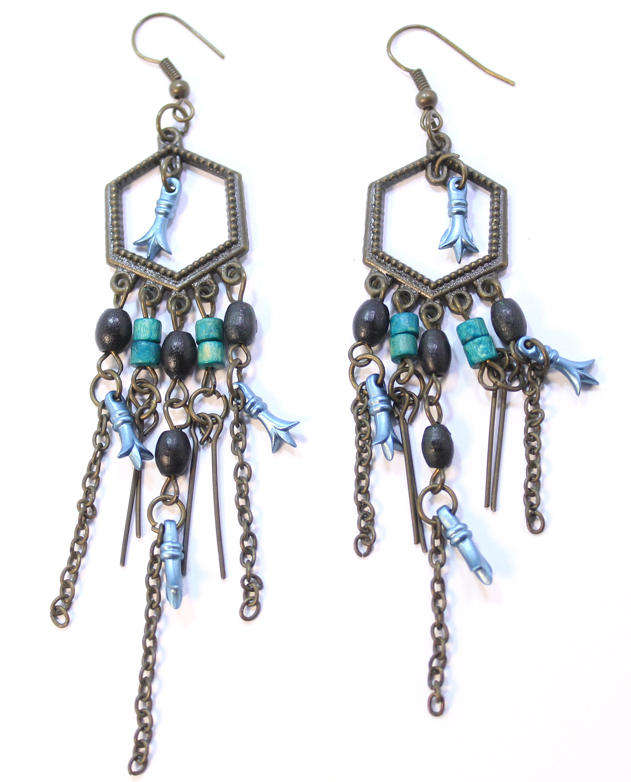 Pair of Vintage Style Evening Wear Beaded Drop Earrings