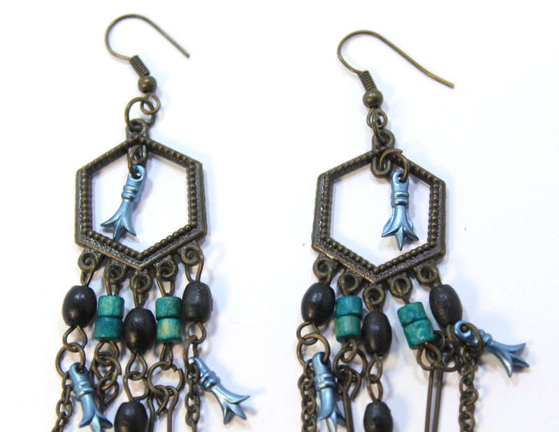 Pair of Vintage Style Evening Wear Beaded Drop Earrings
