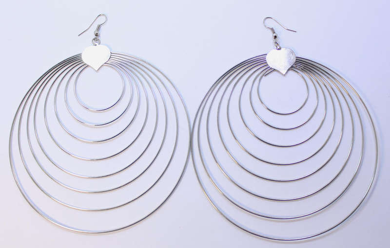 Pair of Large Hooped Plated Earrings