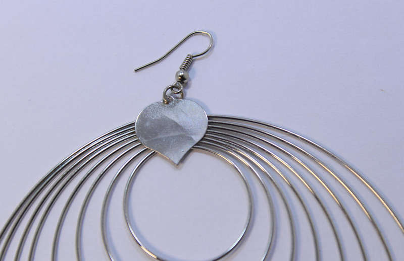 Pair of Large Hooped Plated Earrings
