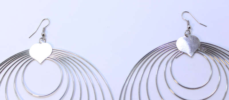 Pair of Large Hooped Plated Earrings