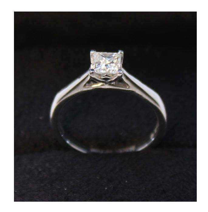 Princess Diamond Solitaire Ring in 18ct White Gold