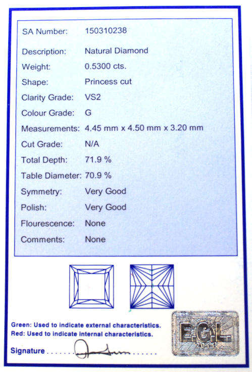 Princess Diamond Solitaire Ring in 18ct White Gold
