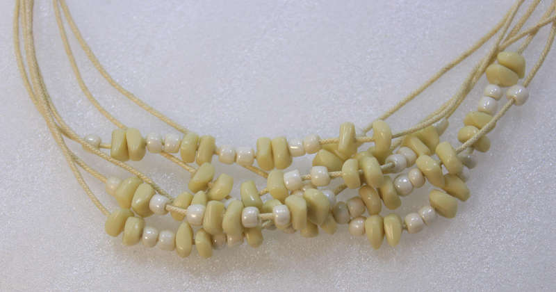 6 Layered Wheat Coloured Beaded Necklace