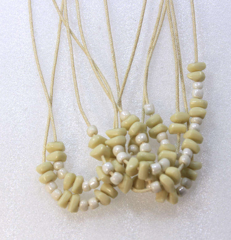 6 Layered Wheat Coloured Beaded Necklace
