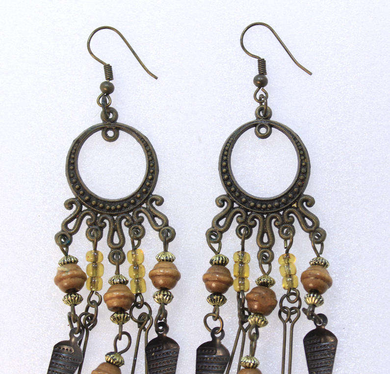 Pair of Vintage Style Beaded Drop Earrings with Assorted Beaded Accessories