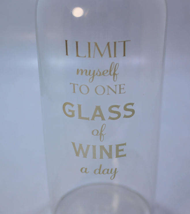 One Glass of Wine A Day Glass Bottle in Original Box