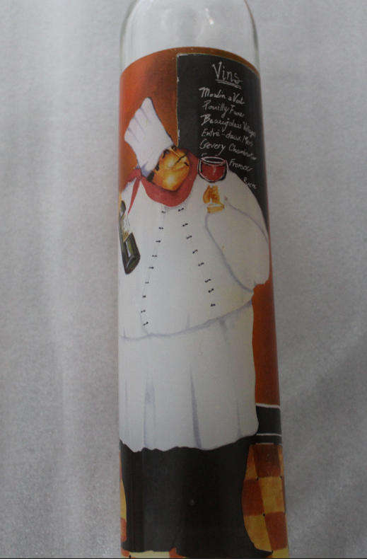 Two Tall Slim Glass Salad Dressing Bottles with Pourers