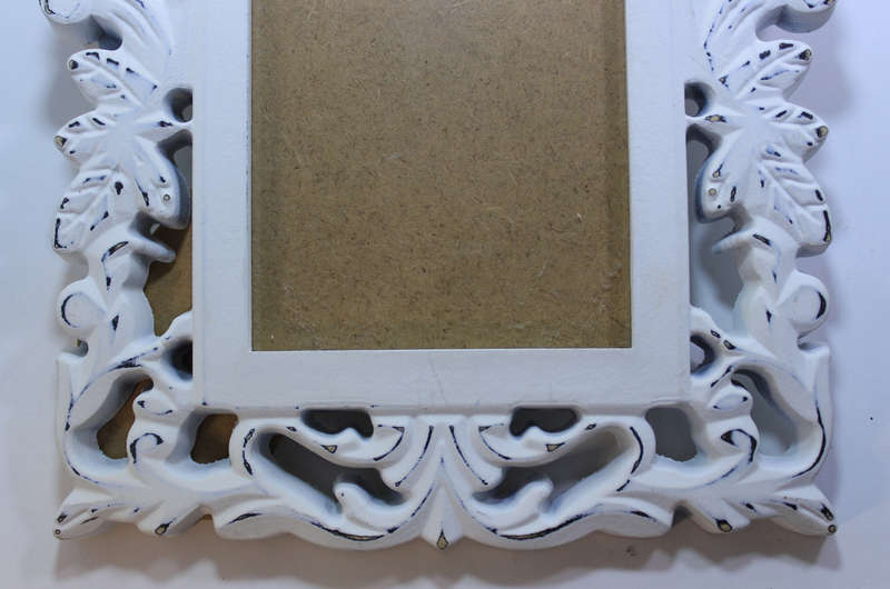 Two Distressed White Photo Frames With Stands
