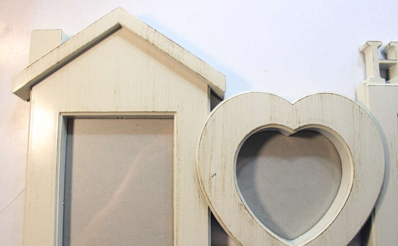 Wall Mounted "I Love Home" 3 Division Wall Hanging Photo Frame