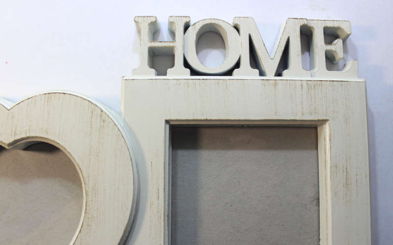 Wall Mounted "I Love Home" 3 Division Wall Hanging Photo Frame