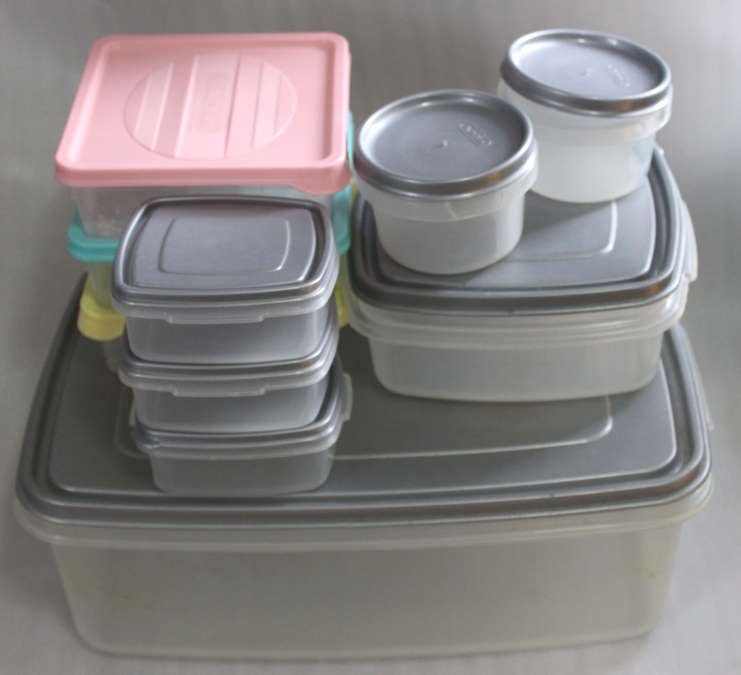 Assorted Evenu And Addis Plastic Containers For The Fridge and Kitchen