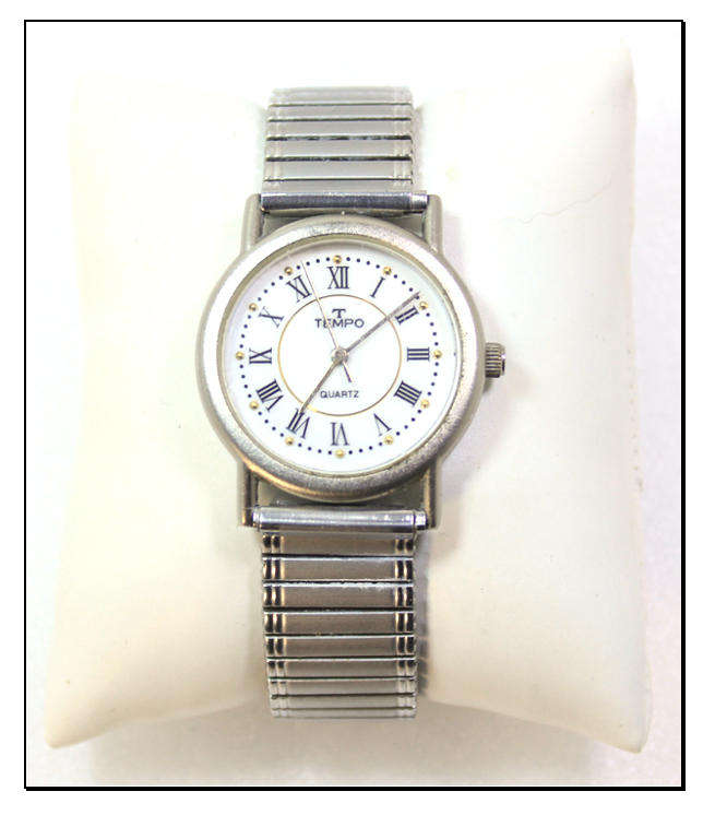 Tempo Quartz Ladies Wristwatch with Expandable Silver Strap