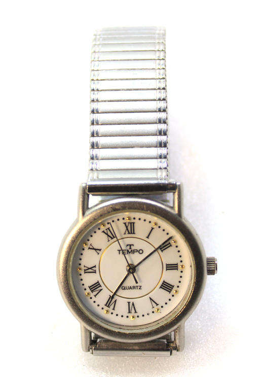 Tempo Quartz Ladies Wristwatch with Expandable Silver Strap