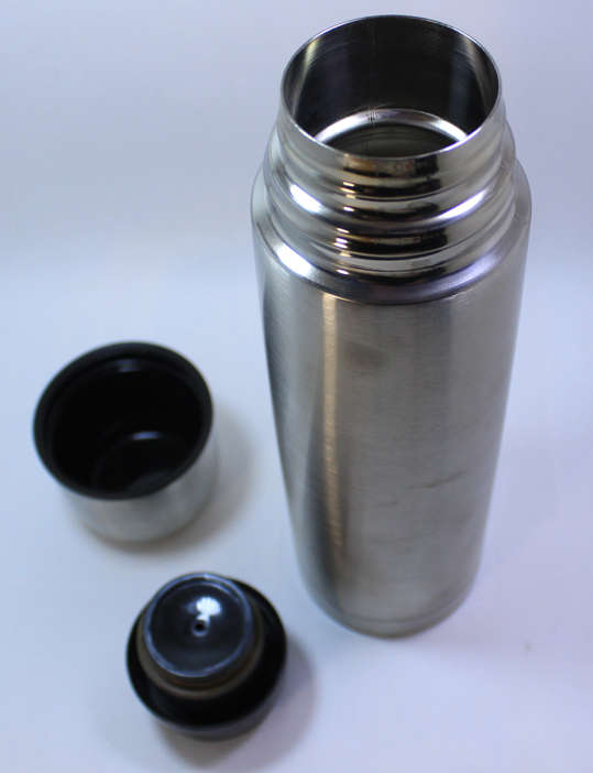 Black Travel Case with 2 Stainless Steel Mugs & Thermos