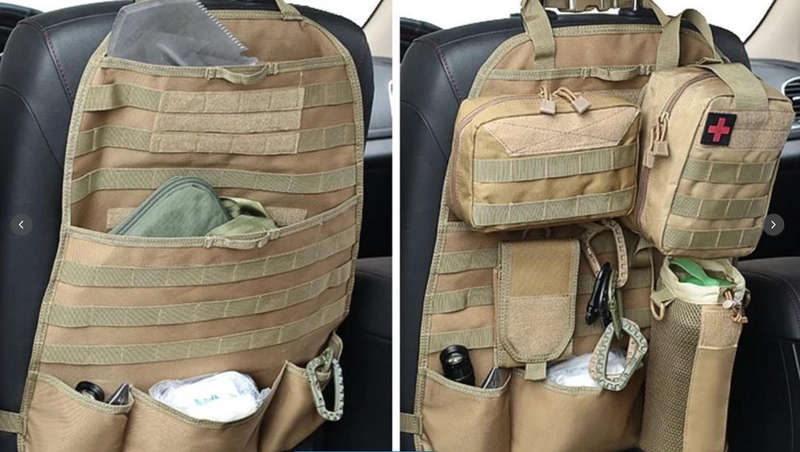 Tactical Car seat molle back cover - Brown