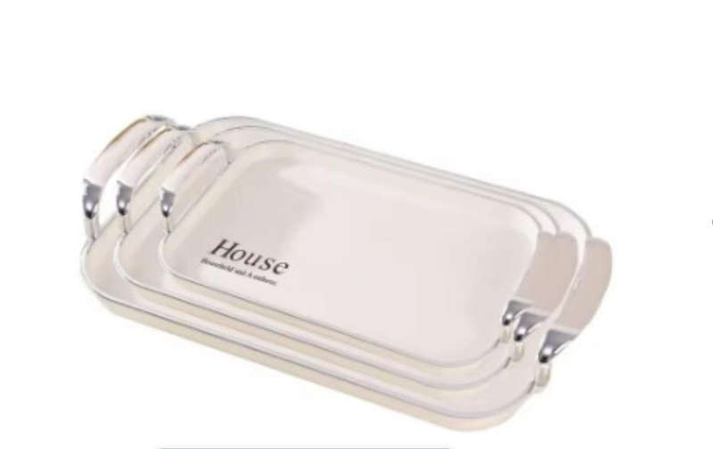 3 Piece Elegant Multi-Purpose Rectangular Large Capacity Serving Tray
