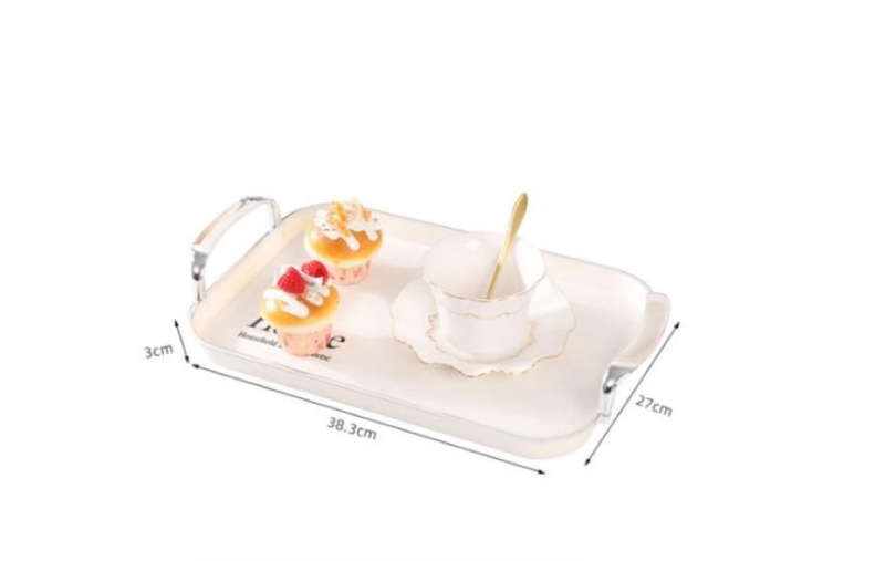 3 Piece Elegant Multi-Purpose Rectangular Large Capacity Serving Tray