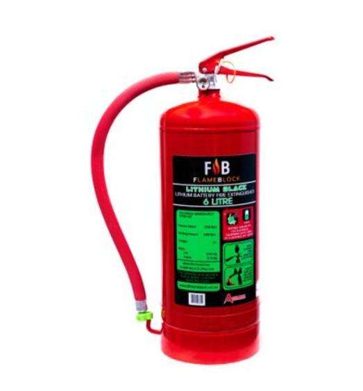FlameBlock Lithium Battery Fire Extinguisher - 6 Litre