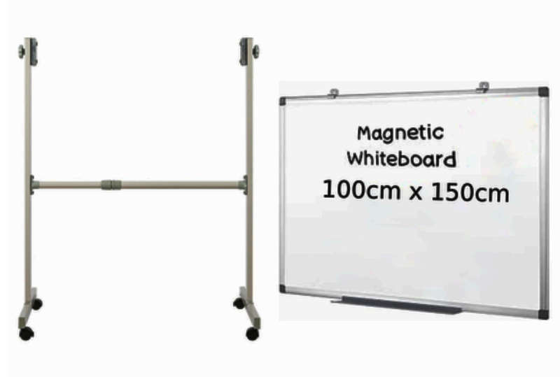 Magnetic Mobile Whiteboard with Stand (100 cm x 150 cm)