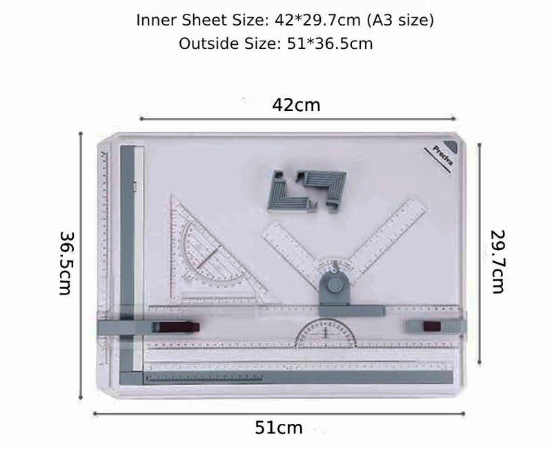 A3 Drawing Board Set, Technical Drafting Table Metric System