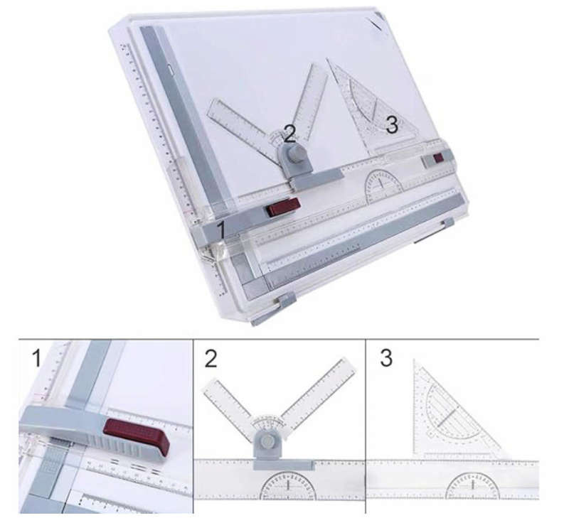 A3 Drawing Board Set, Technical Drafting Table Metric System