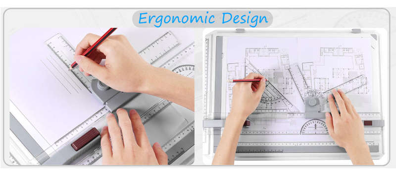 A3 Drawing Board Set, Technical Drafting Table Metric System