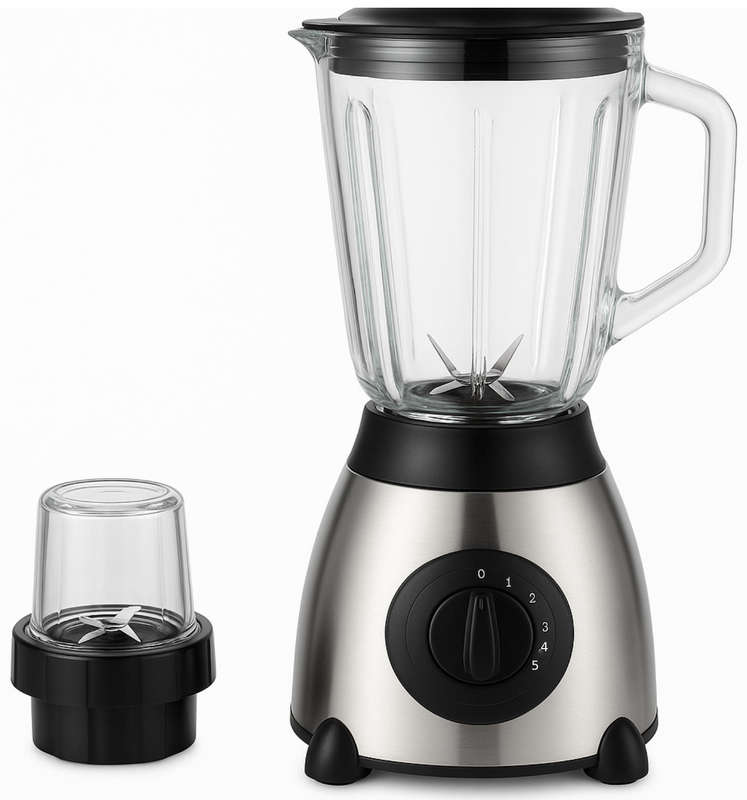 1000W High-Performance Blender with Grinder Cup - 1.5L Glass Jar