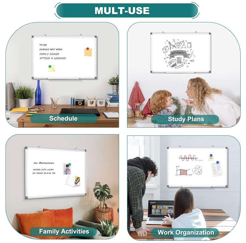 90cm x 120cm Magnetic Whiteboard Dry Erase White Board