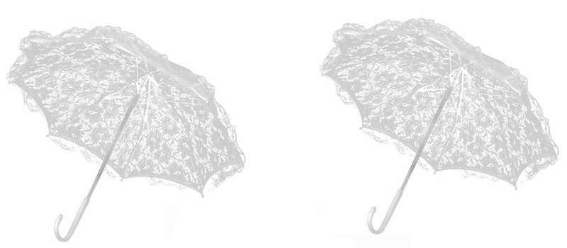 White Wedding Lace Parasol Umbrella Vintage Crafted Flowers - 2 pieces