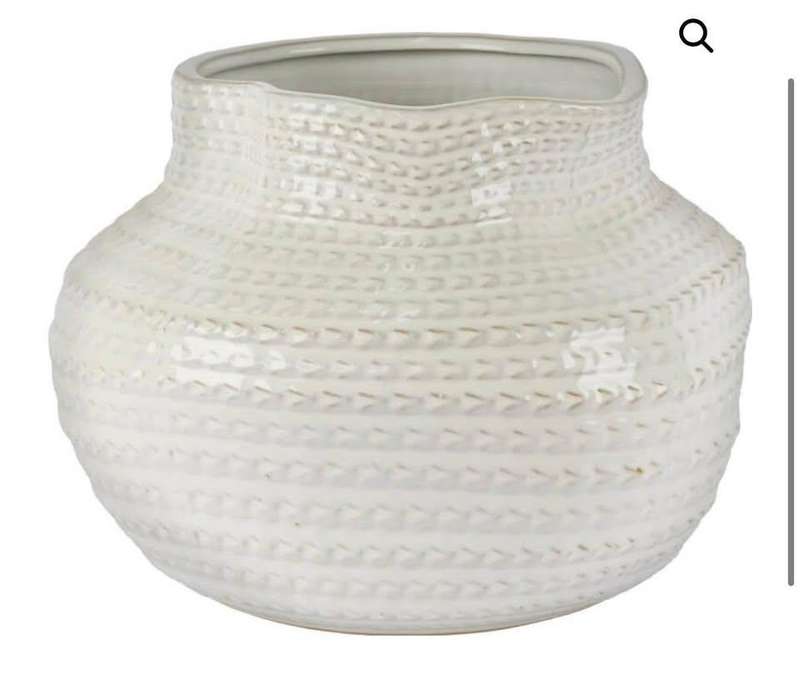 Large White Weave Pattern Vase