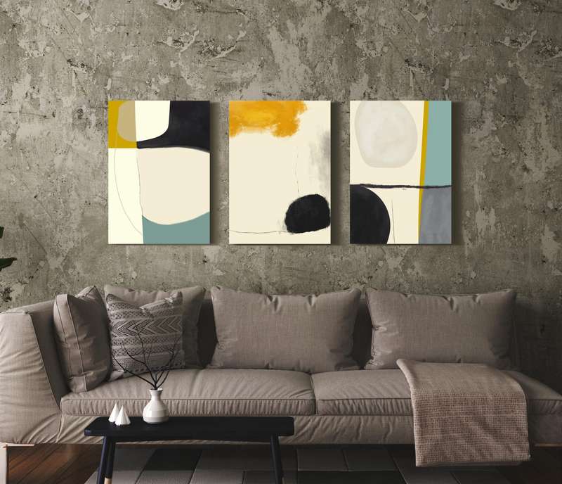 Abstract Art - Canvas Wall Art Set of 3 (A2 Size)